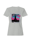 Officially Licensed Nasa Retro Neon Rocket Launch Design Women's T-shirt