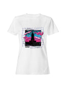 Officially Licensed Nasa Retro Neon Rocket Launch Design Women's T-shirt