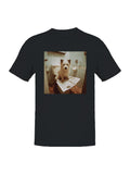 Bathroom Dog with Newspaper Humor Men's T-shirt