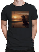 Sunset Canine on Golf Course Men's T-shirt