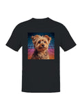 Neon Grid Puppy Portrait Men's T-shirt