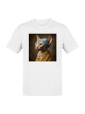Majestic Cat in Pearls Portrait Men's T-shirt