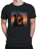 Rottweiler Retro Sunset Men's T-shirt