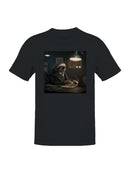 Sloth in Suit at Night Desk Men's T-shirt