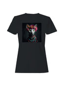 Regal Sphynx with Floral Crown Women's T-shirt