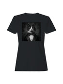 Dapper Cat in Tuxedo Portrait Women's T-shirt