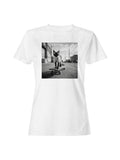 Cat Skater in Urban Landscape Women's T-shirt