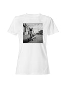 Cat Skater in Urban Landscape Women's T-shirt