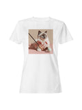 Feline Golf Enthusiast in Pink Women's T-shirt