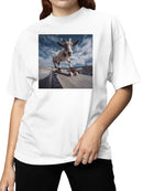 Skateboarding Goat Adventure Scene Women's T-shirt