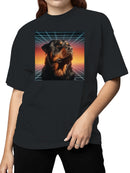 Rottweiler Retro Sunset Women's T-shirt