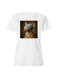 Majestic Cat in Pearls Portrait Women's T-shirt