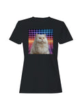 Retro Futuristic Cat Art Women's T-shirt