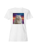 Retro Futuristic Cat Art Women's T-shirt