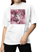 Sphynx Cat with Pink Glitter Spheres Women's T-shirt