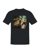 Cat in Floating Market Scene Men's T-shirt