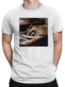 Sleepy Raccoon Office Desk Decor Men's T-shirt