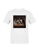 Feline Bartender Mixes a Martini Men's T-shirt