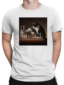 Feline Bartender Mixes a Martini Men's T-shirt