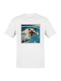 Cool Cat Relaxing in Pool Men's T-shirt