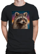 Retro Raccoon Cosmic Grid Men's T-shirt