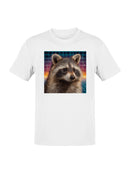 Retro Raccoon Cosmic Grid Men's T-shirt