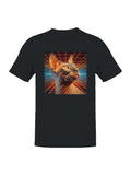 Futuristic Sphinx Cat in Neon Grid Men's T-shirt