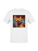 Futuristic Sphinx Cat in Neon Grid Men's T-shirt