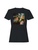 Cat in Floating Market Scene Women's T-shirt
