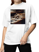 Sleepy Raccoon Office Desk Decor Women's T-shirt