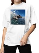 Surfing Penguin Ocean Adventure Women's T-shirt