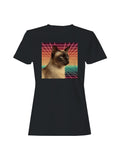 Retro Cat in Neon Gridscape Women's T-shirt