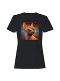 Futuristic Sphinx Cat in Neon Grid Women's T-shirt