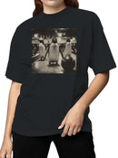 Bowling Penguins Vintage Scene Women's T-shirt