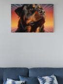 Rottweiler Retro Sunset UN Poster