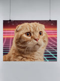 Retro Futuristic Cat Vibes UN Poster
