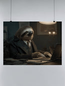 Sloth in Suit at Night Desk UN Poster