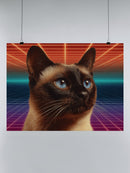 Retro Futuristic Cat Design UN Poster