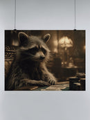 Poker Night Raccoon Gambler UN Poster