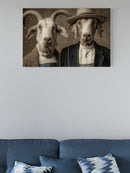 Goats in Classic Farmer Scene UN Poster
