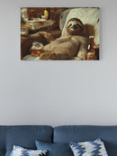 Sloth Relaxing Amidst Beer Chaos UN Poster