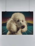 Retro Futuristic Poodle Portrait UN Poster
