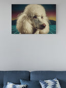 Retro Futuristic Poodle Portrait UN Poster
