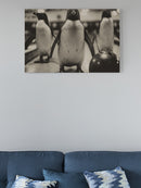 Bowling Penguins Vintage Scene UN Poster