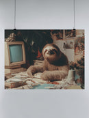 Sloth's Retro Office Vibes UN Poster