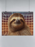 Retro Futuristic Sloth Grid UN Poster
