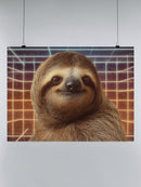 Retro Futuristic Sloth Grid UN Poster