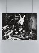 DJ Rabbit Spinning Vinyl Beats UN Poster