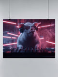 DJ Piggy Beats in Neon Vibe UN Poster