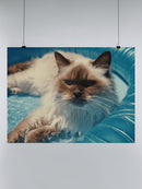 Cool Cat Relaxing in Pool UN Poster
